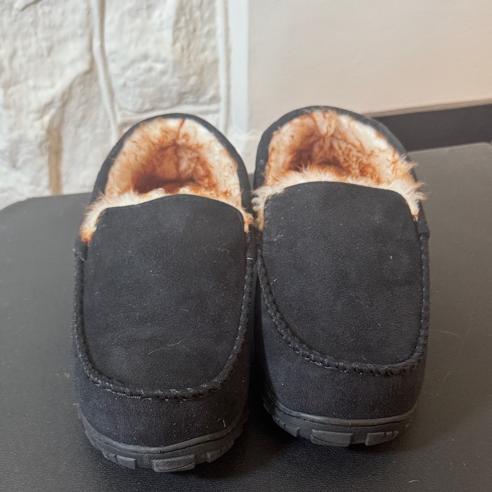 Men's Black Suede Loafers with Cozy Lining